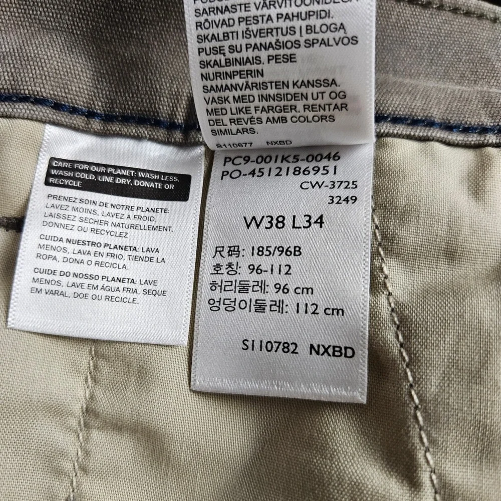 Levis XX Chino Relaxed Straight Pants Mens 38x34 Brown Stretch 001K50046 NEW